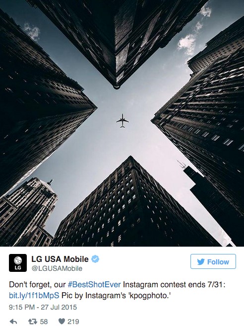 LG best shot ever digital marketing campaign Twitter