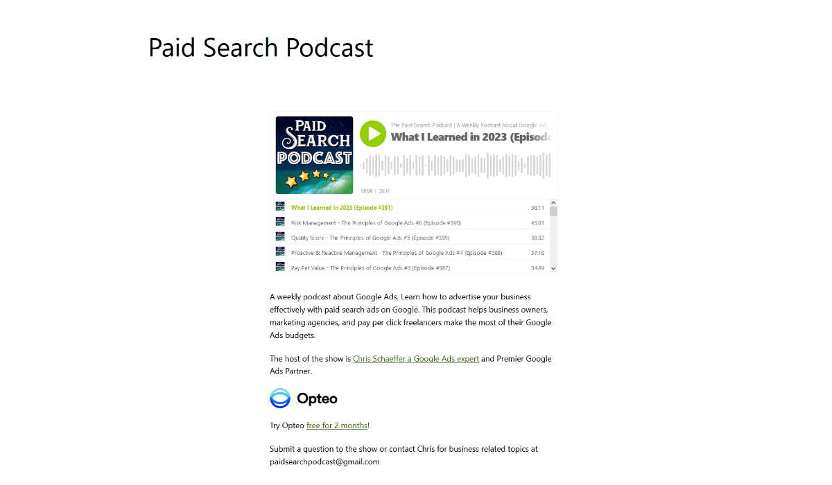 Paid Search Podcast hosted by Jason Rothman and Chris Schaeffer