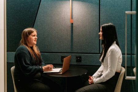 candidate being asked questions in a internship interview