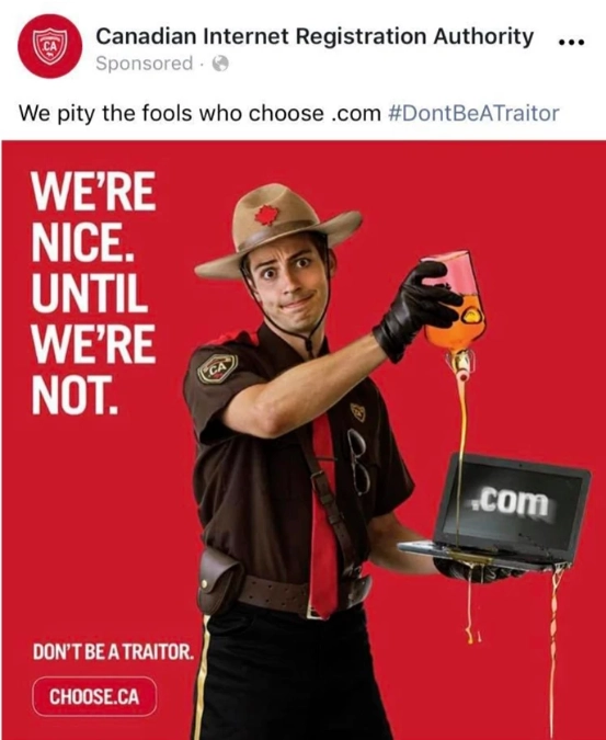 Canadian Internet Registration Authority sponsored post on Facebook